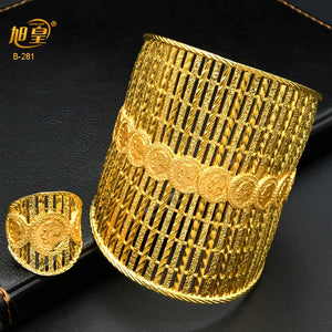 Indian Cuff Bangles With Rings For Women Nigerian Wedding Engagement Jewelry