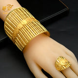 Indian Cuff Bangles With Rings For Women Nigerian Wedding Engagement Jewelry
