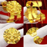 Indian Bangles With Ring Dubai Wedding Banquet Bracelet Plated Jewelry