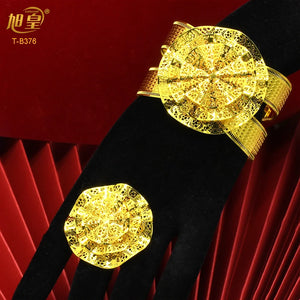 Indian Bangles With Ring Dubai Wedding Banquet Bracelet Plated Jewelry