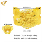 Indian Bangles With Ring Dubai Wedding Banquet Bracelet Plated Jewelry