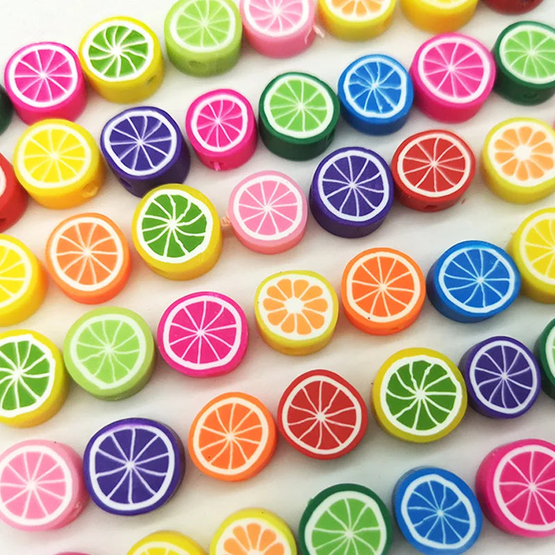 XUQIAN 100pcs Pomelo Orange Polymer Clay Beads for Jewelry Making