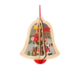 XUQIAN 10pcs Wooden Star Bell Pendant for Christmas Jewelry Gift P0004