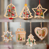 XUQIAN 10pcs Wooden Star Bell Pendant for Christmas Jewelry Gift P0004
