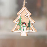 XUQIAN 10pcs Wooden Star Bell Pendant for Christmas Jewelry Gift P0004