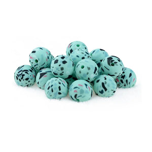 XUQIAN 15mm 30pcs Silicone Leopard Print Loose Beads B0011