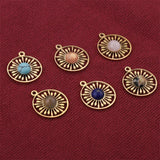 XUQIAN 16mm Stone & Steel Charm Pendants for DIY Jewelry