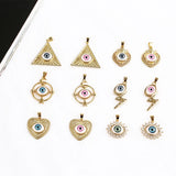 XUQIAN Enamel Zircon Heart Shaped Eye Pendant for Bracelet P0069