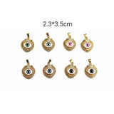 XUQIAN Enamel Zircon Heart Shaped Eye Pendant for Bracelet P0069