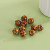 XUQIAN 100Pcs DIY Leopard Round Wooden Beads 10mm Necklace Jewelry Making B0318