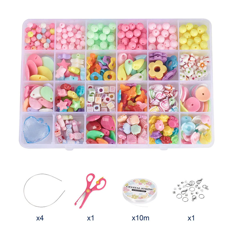 DIY Jewelry Making Kit with Colorful Bead Sets - 19*13*2.2cm