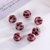 XUQIAN 200 Pcs Loose Grid Pattern Wooden Beads 16mm Jewelry Making B0311