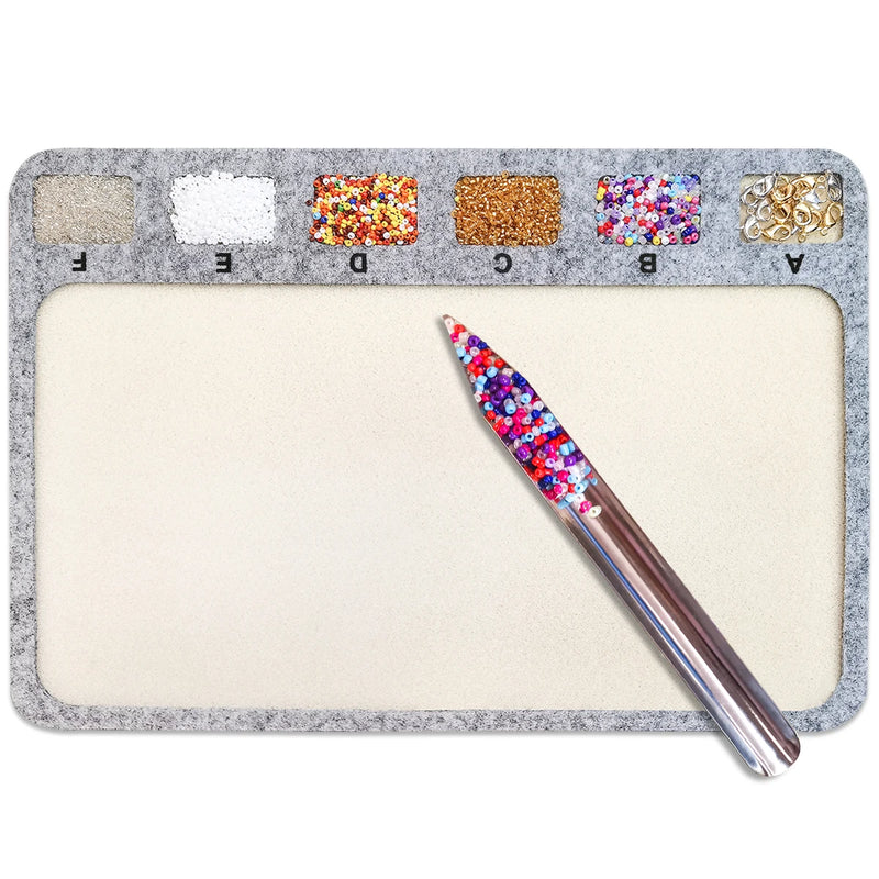 Bead Scoop & Soft Bead Mat with Grids for Jewelry Making