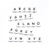 XUQIAN 50pcs 12mm Silicone English Teething Letter Beads DIY Baby Pacifier Toy
