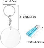 XUQIAN 73pcs Acrylic Circle Discs Tassel Pendant Keyring Set