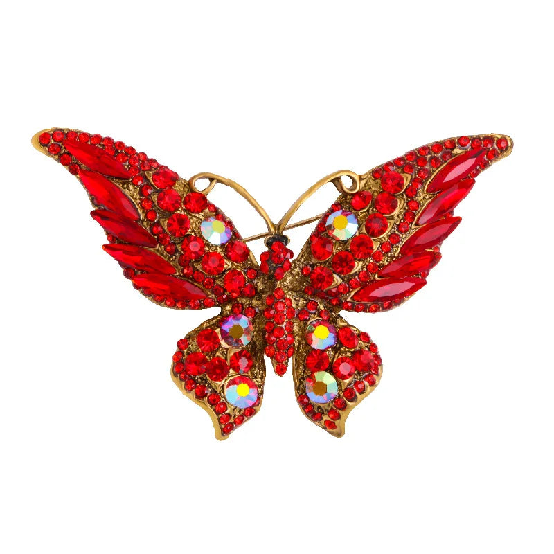 Vintage Crystal Butterfly Brooch for Coat A0162