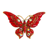 Vintage Crystal Butterfly Brooch for Coat A0162
