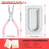 Jewelry Making Kit with Bead Board Chain Nose Plier Accessories Memory Wire