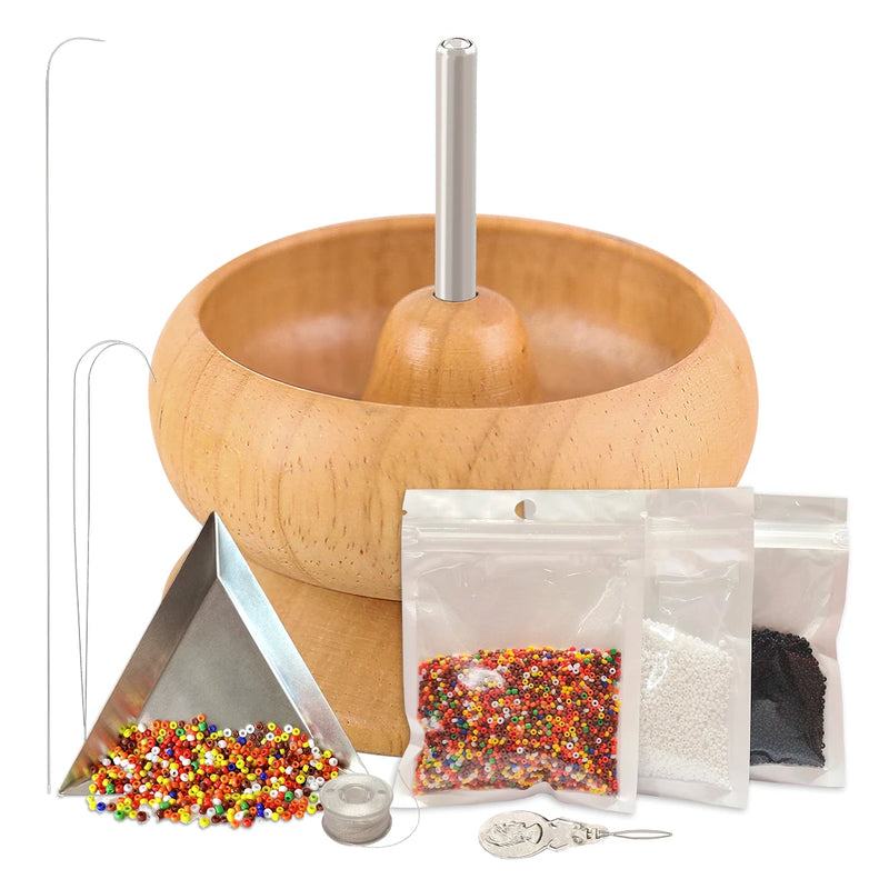 Jewelry Making Bead Spinner Kit with Thread, Beads & Needles