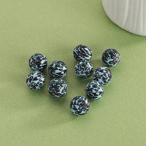 XUQIAN 100Pcs 10mm Leopard Round Wooden Beads For Necklace Making B0315