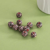 XUQIAN 100Pcs 10mm Leopard Round Wooden Beads For Necklace Making B0315