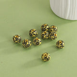 XUQIAN 100Pcs 10mm Leopard Round Wooden Beads For Necklace Making B0315