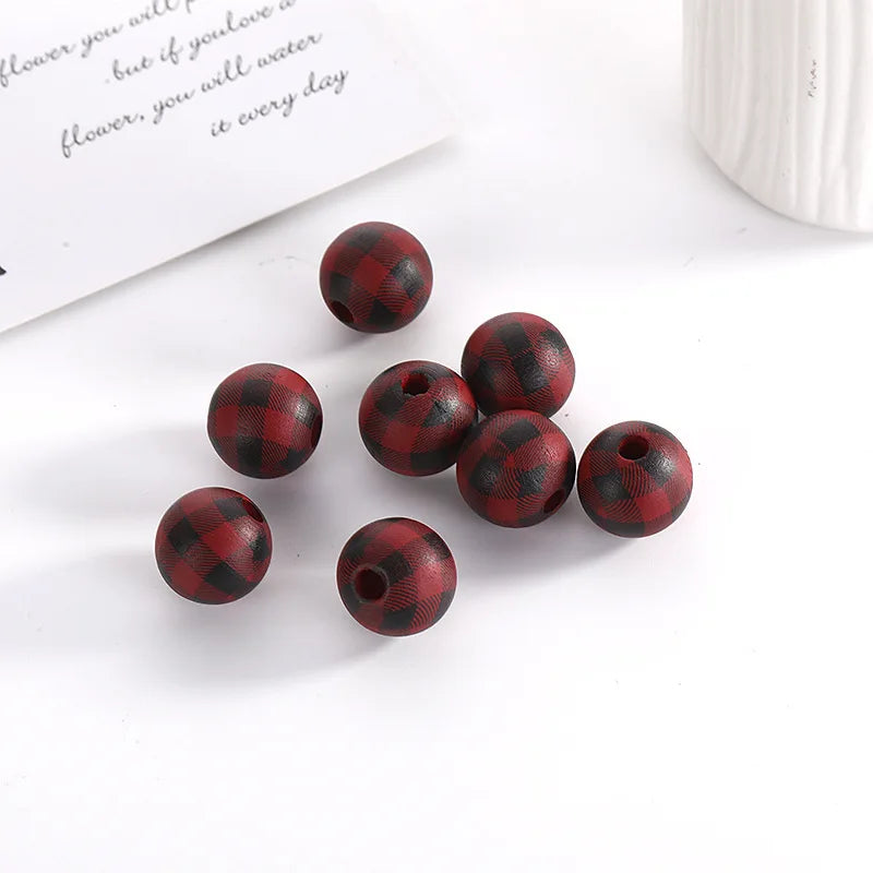 XUQIAN 16mm Wooden Loose Grid Beads 200 Pcs B0314