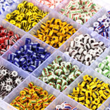 XUQIAN 24Grid Colorful Striped Glass Beads Kit for DIY Jewelry Making