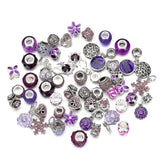 XUQIAN High Rhinestone Metal Charms Assorted European Lampwork Spacer Beads