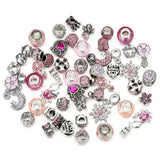 XUQIAN High Rhinestone Metal Charms Assorted European Lampwork Spacer Beads