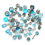 XUQIAN High Rhinestone Metal Charms Assorted European Lampwork Spacer Beads