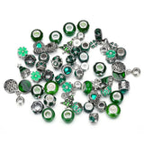 XUQIAN High Rhinestone Metal Charms Assorted European Lampwork Spacer Beads