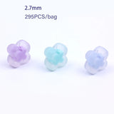 XUQIAN DIY Frosted Four-Leaf Clover Arcylic Frost Beads for Jewelry Making
