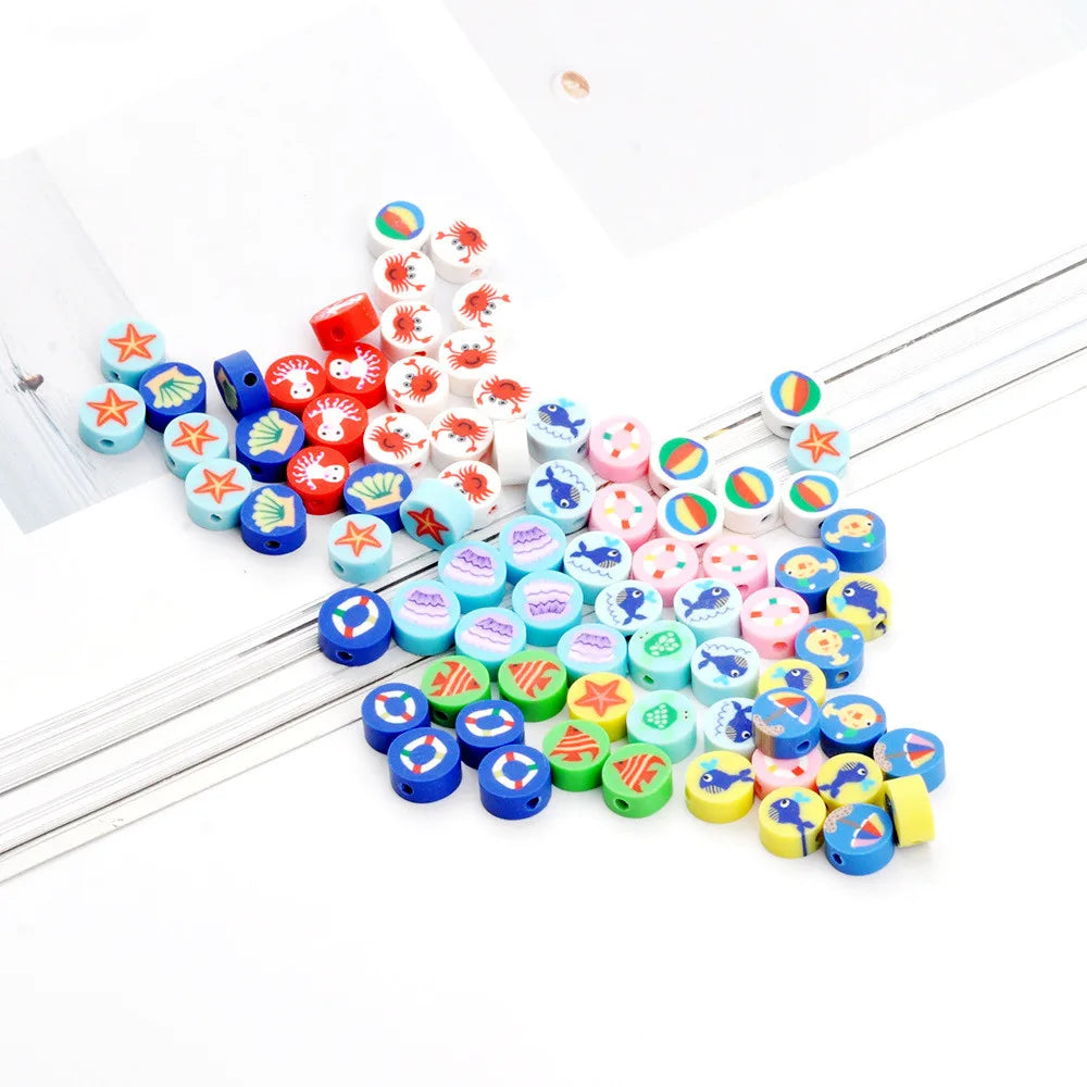 XUQIAN 80pcs Cartoon Animal Clay Beads Hair Accessories Bracelet Making