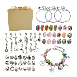XUQIAN Colorful Alloy Bracelet Set for Teen Girls DIY Accessories