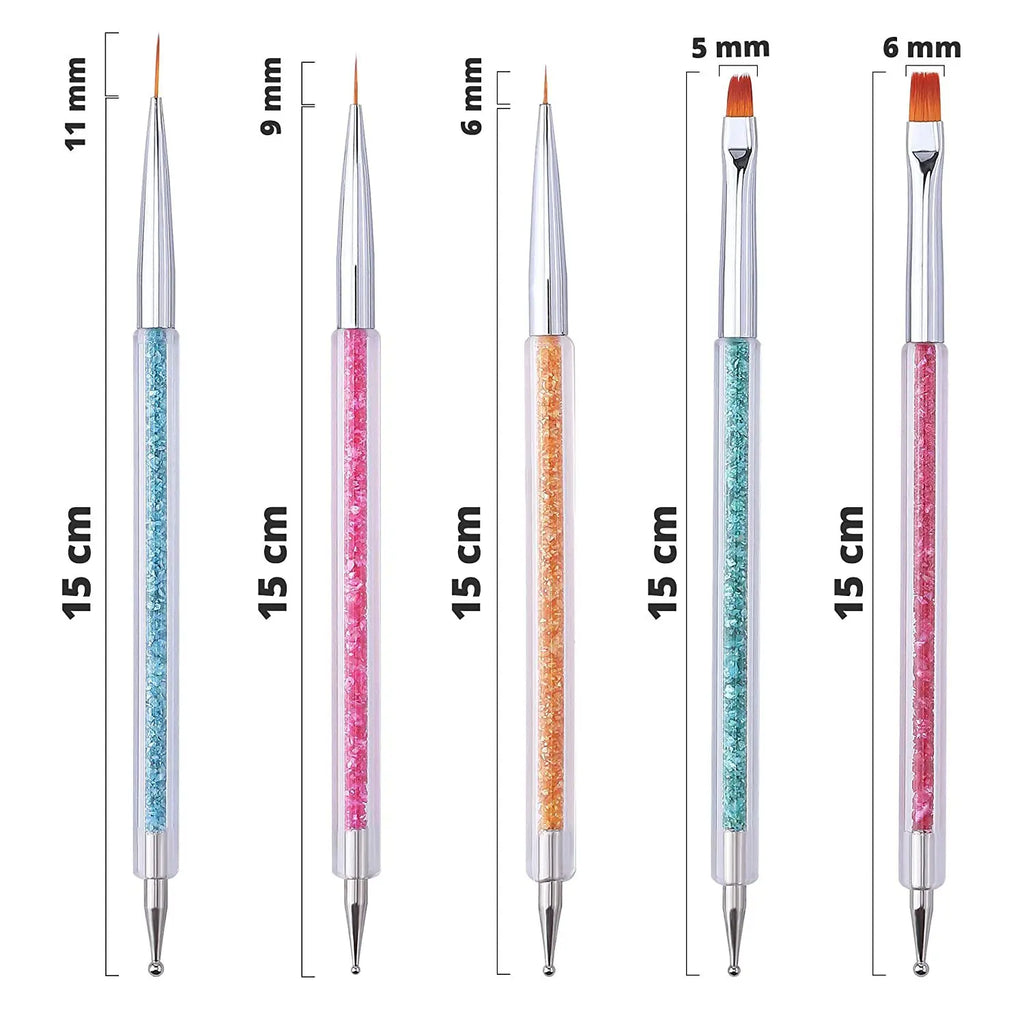 Double Ended Manicure Pen Set with Holder for Nail Drill DIY