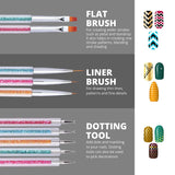 Double Ended Manicure Pen Set with Holder for Nail Drill DIY