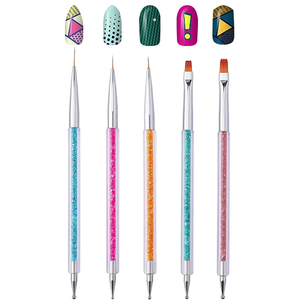 Double Ended Manicure Pen Set with Holder for Nail Drill DIY
