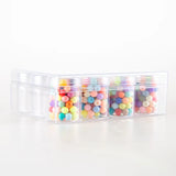 XUQIAN Mini Plastic Storage Box with 12 Small Round Bottles