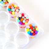 XUQIAN Mini Plastic Storage Box with 12 Small Round Bottles