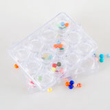 XUQIAN Mini Plastic Storage Box with 12 Small Round Bottles