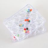 XUQIAN Mini Plastic Storage Box with 12 Small Round Bottles