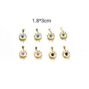 XUQIAN Enamel Eye Charms Pendant for Jewelry Making P0054