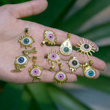 XUQIAN Enamel Eye Charms Pendant for Jewelry Making P0054