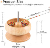 Wooden Bead Spinner Kit with Needles and Seed Beads