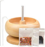 Wooden Bead Spinner Kit with Needles and Seed Beads