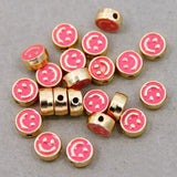 XUQIAN 100pcs Alloy Metal Smiley Face Spacer Beads Jewelry Making DIY B0272