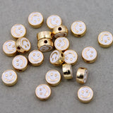 XUQIAN 100pcs Alloy Metal Smiley Face Spacer Beads Jewelry Making DIY B0272