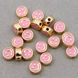 XUQIAN 100pcs Alloy Metal Smiley Face Spacer Beads Jewelry Making DIY B0272