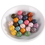 XUQIAN 16mm Tattoo Wood Beads Mixed Love for Kids Jewelry Making